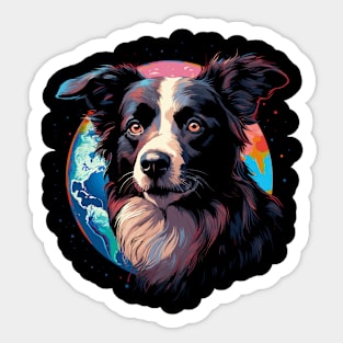 Border Collie Earth Day Sticker